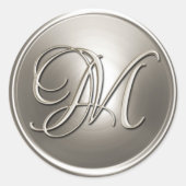 Silver Monogram M Umschlag Aufkleber (Vorderseite)