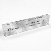 Silver Monogram modern beruflich Namensplakette