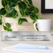 Silver Monogram modern beruflich Namensplakette