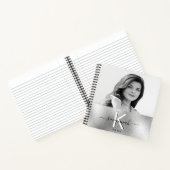Silver Monogram Name Foto Skript Notizblock (Innenseite)