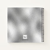 Silver Monogram Name Foto Skript Notizblock (Rückseite)