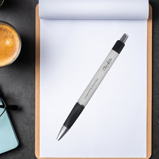 Silver Monogram Name Skript Kugelschreiber