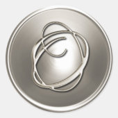 Silver Monogram O Umschlag Aufkleber (Vorderseite)