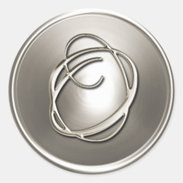 Silver Monogram O Umschlag Aufkleber