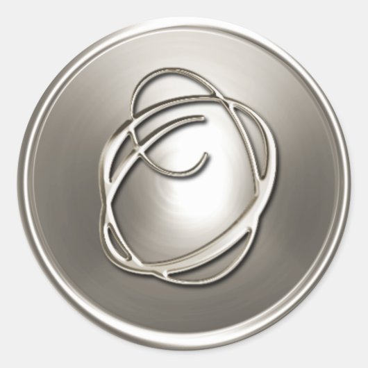 Silver Monogram O Umschlag Aufkleber (Vorderseite)