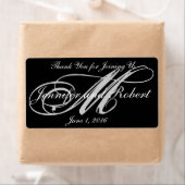 Silver Monogram on Black with Polka Dots Wedding (Insitu)