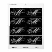 Silver Monogram on Black with Polka Dots Wedding (Vorne)