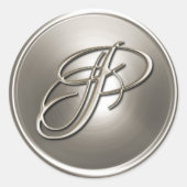Silver Monogram P Umschlag Aufkleber (Vorderseite)