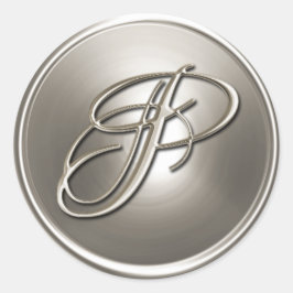 Silver Monogram P Umschlag Aufkleber