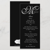 Silver Monogram Polka Dots Wedding Menu Menükarte (Vorne/Hinten)