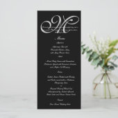 Silver Monogram Polka Dots Wedding Menu Menükarte (Stehend Vorderseite)
