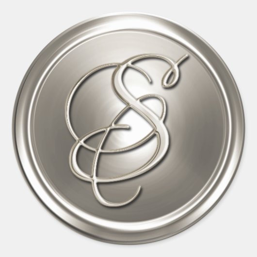 Silver Monogram S Umschlag Aufkleber (Vorderseite)