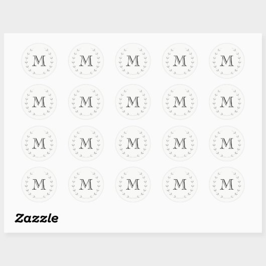 Silver Monogram Sticker (Blatt)
