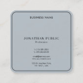 Silver Monogram Template Luxus Anthracite Grau Quadratische Visitenkarte (Rückseite)