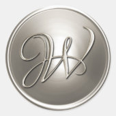 Silver Monogram W Umschlag Aufkleber (Vorderseite)