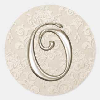 Silver Monogram Wedding Stickers - Buchstabe O