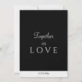 Silver Monogram White Black Wedding Einladung (Rückseite)