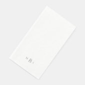 Silver Monogram White Elegant Wedding Serviette (Ecke)