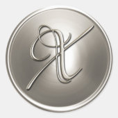Silver Monogram X Umschlag Aufkleber (Vorderseite)