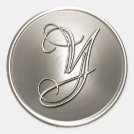 Silver Monogram Y Umschlag Aufkleber