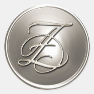 Silver Monogram Z Umschlag Aufkleber