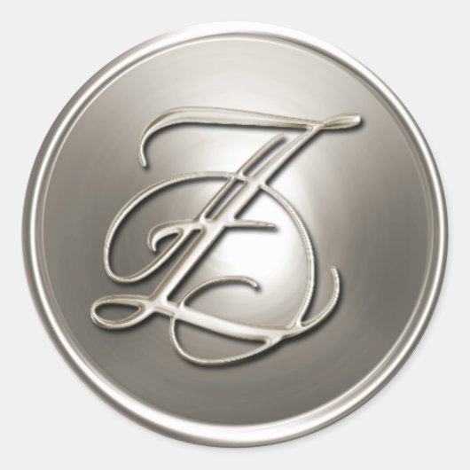 Silver Monogram Z Umschlag Aufkleber (Vorderseite)