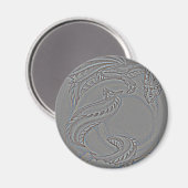 Silver Moon Dragon Magnet (Vorderseite/Rückseite)