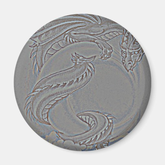 Silver Moon Dragon Magnet (Vorne)