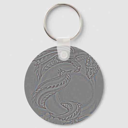 Silver Moon Dragon Schlüsselanhänger (Vorderseite)