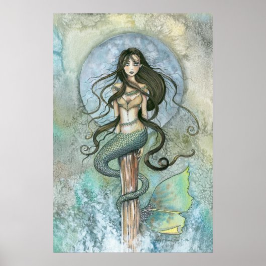 Silver Moon Mermaid Poster von Molly Harrison (Vorne)