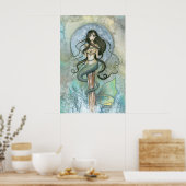 Silver Moon Mermaid Poster von Molly Harrison (Küche)