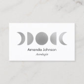 Silver Moon Phases Astrologie Yoga Holistic Healer Visitenkarte (Vorderseite)