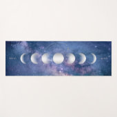 Silver Moon Phases, Lila Galaxy Yoga Mat Yogamatte (Vorderseite (Horizontal))