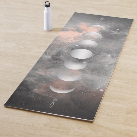 Silver Moon Phases, Pink & Gray Galaxy Yoga Mat Yogamatte (Beispiel)
