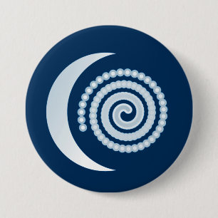 Silver Moon Spiral auf dunkelblau Button