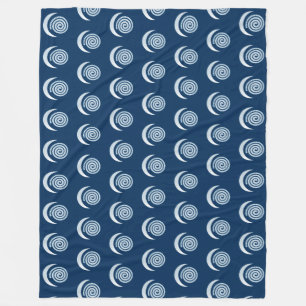 Silver Moon Spiral auf dunkelblau Fleecedecke