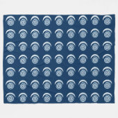 Silver Moon Spiral auf dunkelblau Fleecedecke (Vorderseite (Horizontal))