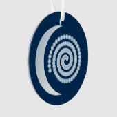 Silver Moon Spiral auf dunkelblau Ornament (Vorderseite)