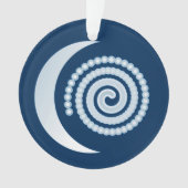 Silver Moon Spiral auf dunkelblau Ornament (Vorderseite)