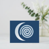 Silver Moon Spiral auf dunkelblau Postkarte (Stehend Vorderseite)