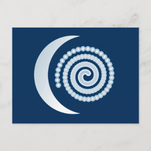 Silver Moon Spiral auf dunkelblau Postkarte