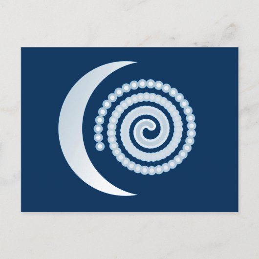 Silver Moon Spiral auf dunkelblau Postkarte (Vorderseite)