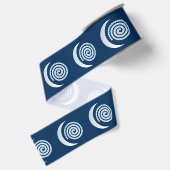 Silver Moon Spiral auf dunkelblau Ripsband (Rückseite)