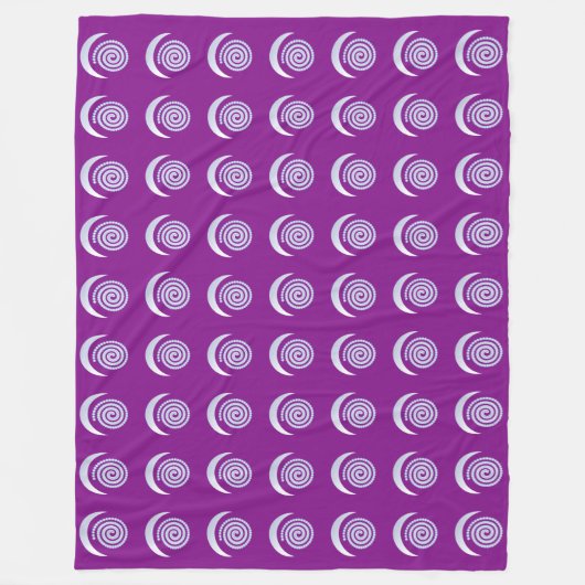 Silver Moon Spiral auf lila Fleecedecke (Vorderseite)