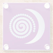 Silver Moon Spiral auf lila Glasuntersetzer (Rückseite)