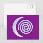 Silver Moon Spiral auf lila Postkarte (Vorne/Hinten)