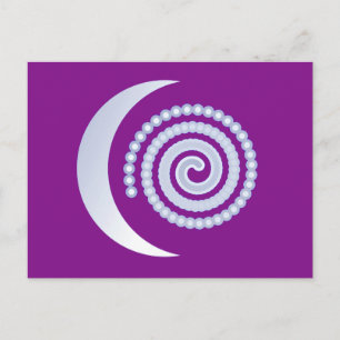 Silver Moon Spiral auf lila Postkarte