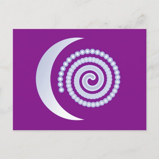 Silver Moon Spiral auf lila Postkarte (Vorderseite)