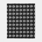 Silver Moon Spiral auf schwarz Fleecedecke (Vorderseite)