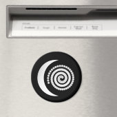 Silver Moon Spiral auf schwarz Magnet (In Situ (Geschirrspüler))